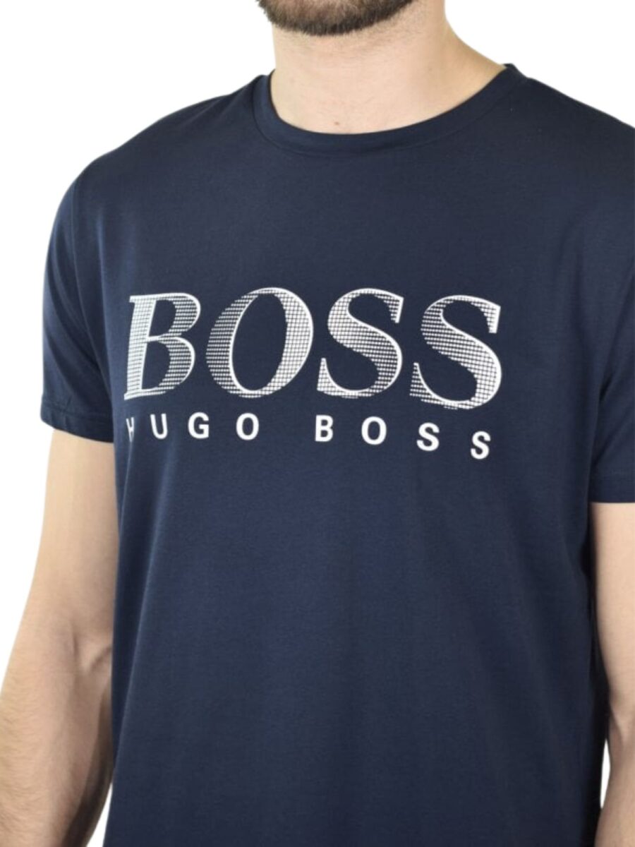 Boss Print Logo Navy T-shirt