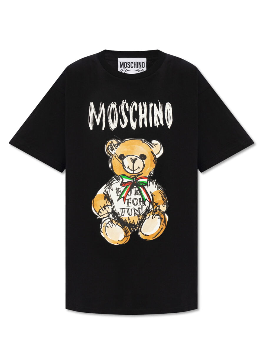 Moschino Draw Teddy Bear White Black For Women