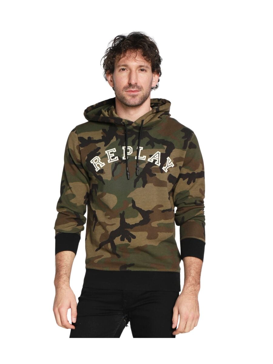 Replay Hoodie Green For Man