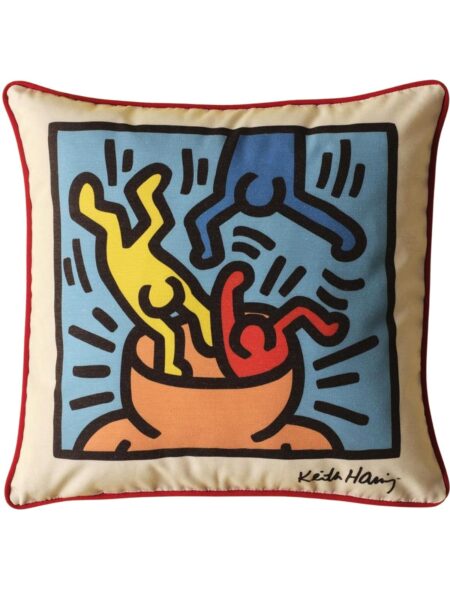 Keith Haring Colored Throw Pillow