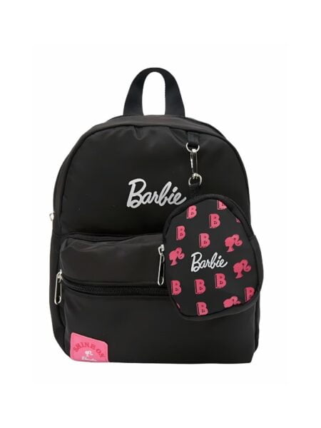 Barbie Printed Wallet Black Mini Backpack