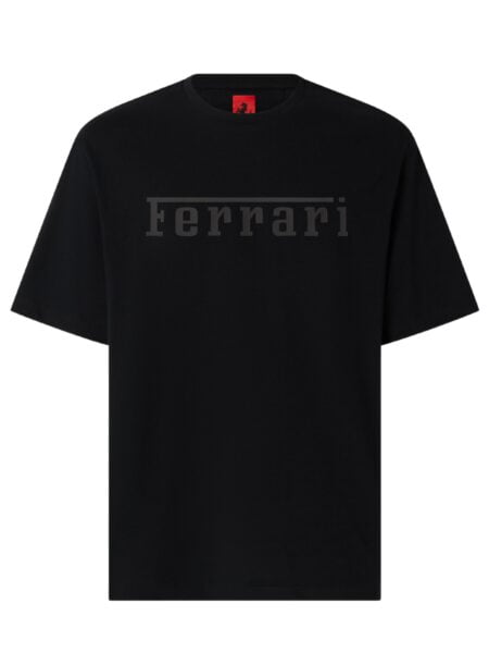Ferrari Flat Logo Cotton Black For Man