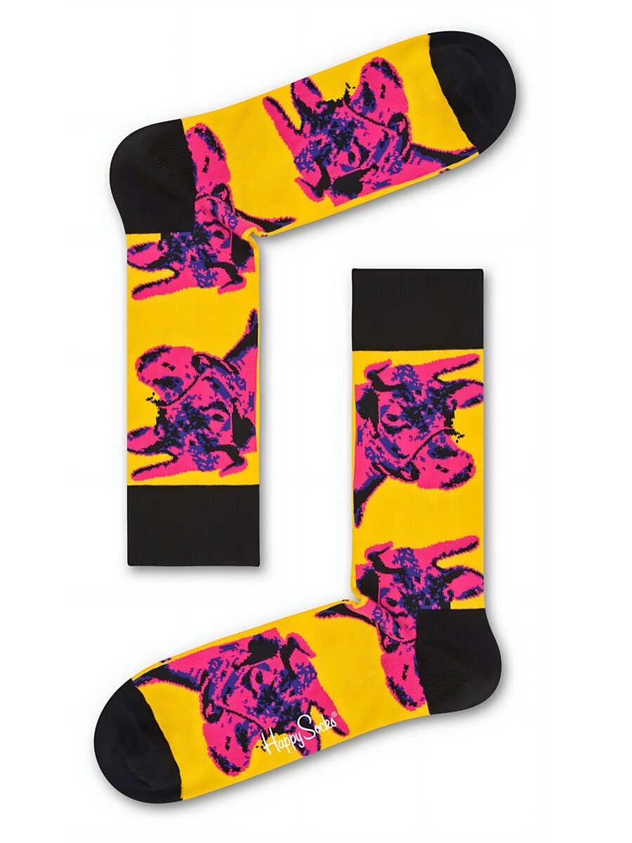 Happy Socks Pembe Cow Yellow Socks