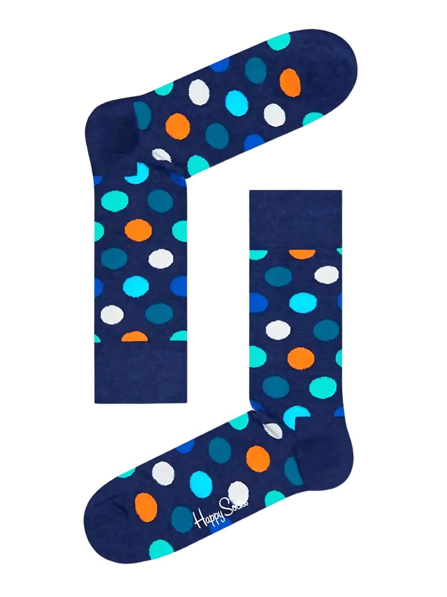 Happy Socks With Colorful Polka Pots Blue Socks