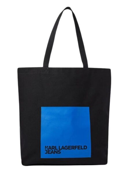 Karl Lagerfeld Jeans Logo Canvas Black Shoulder Bag